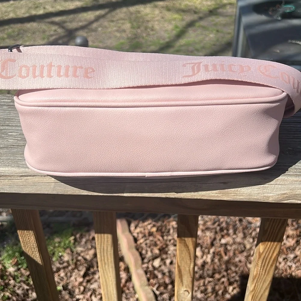 Juicy Couture Pink zip top Obsession Handbag with rhinestone logo